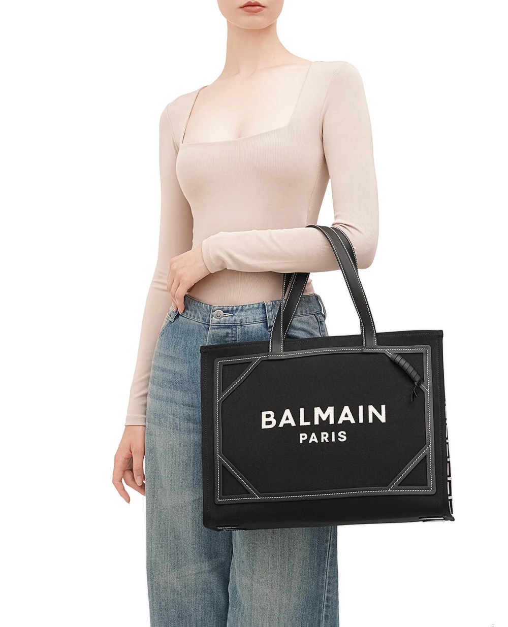 Сумка B-Army Shopper Medium Balmain DN1FF810TPAC, черный цвет • Купить в интернет-магазине Kameron