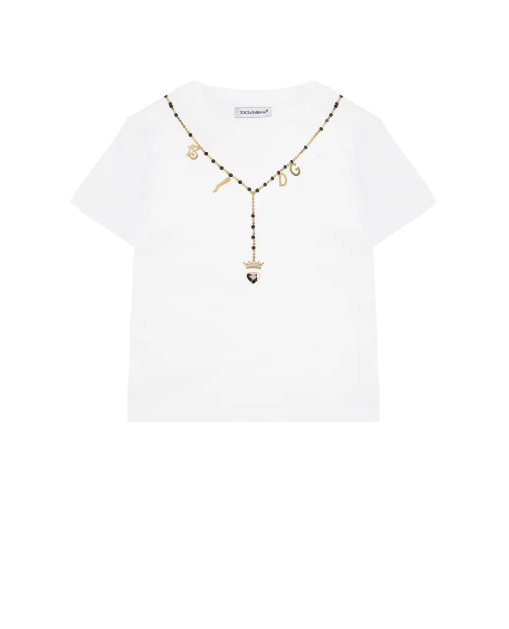 Детская футболка Dolce&Gabbana Kids L2JTAZ-G7VWF, белый цвет • Купить в интернет-магазине Kameron