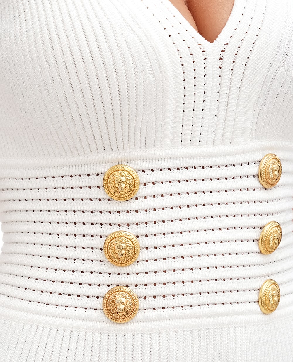 Сукня Balmain DF1R7320KF24, білий колір • Купити в інтернет-магазині Kameron