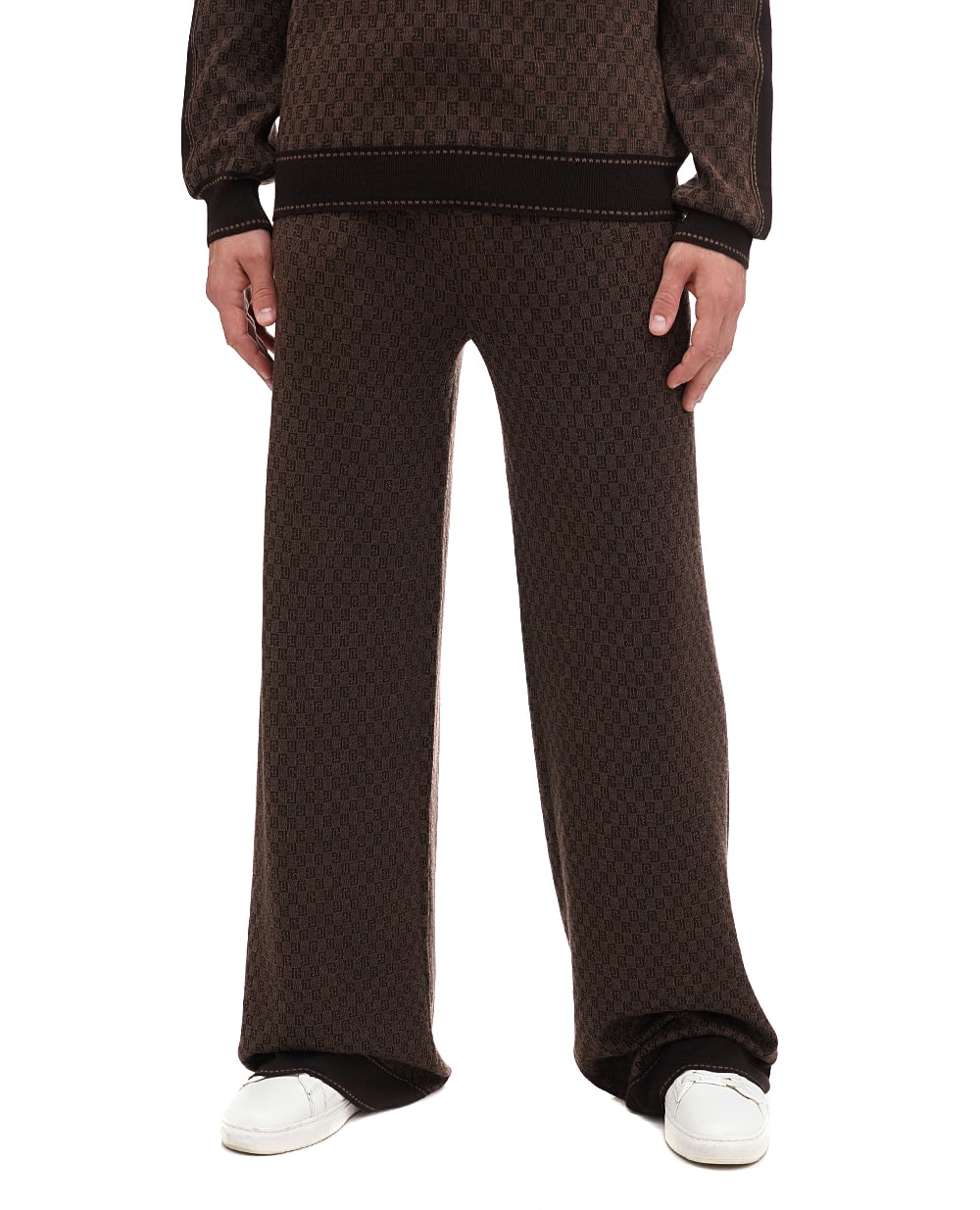 Вовняні штани Balmain BH0PQ040KF23, коричневий колір • Купити в інтернет-магазині Kameron