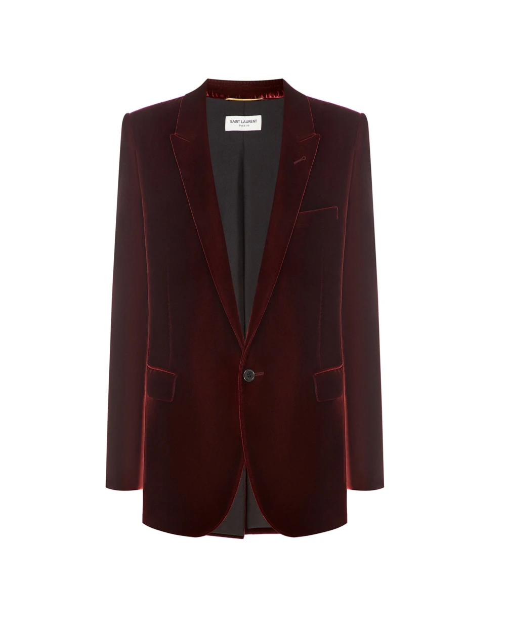 Велюровый жакет Saint Laurent 517740-Y525R, бордовый цвет • Купить в интернет-магазине Kameron