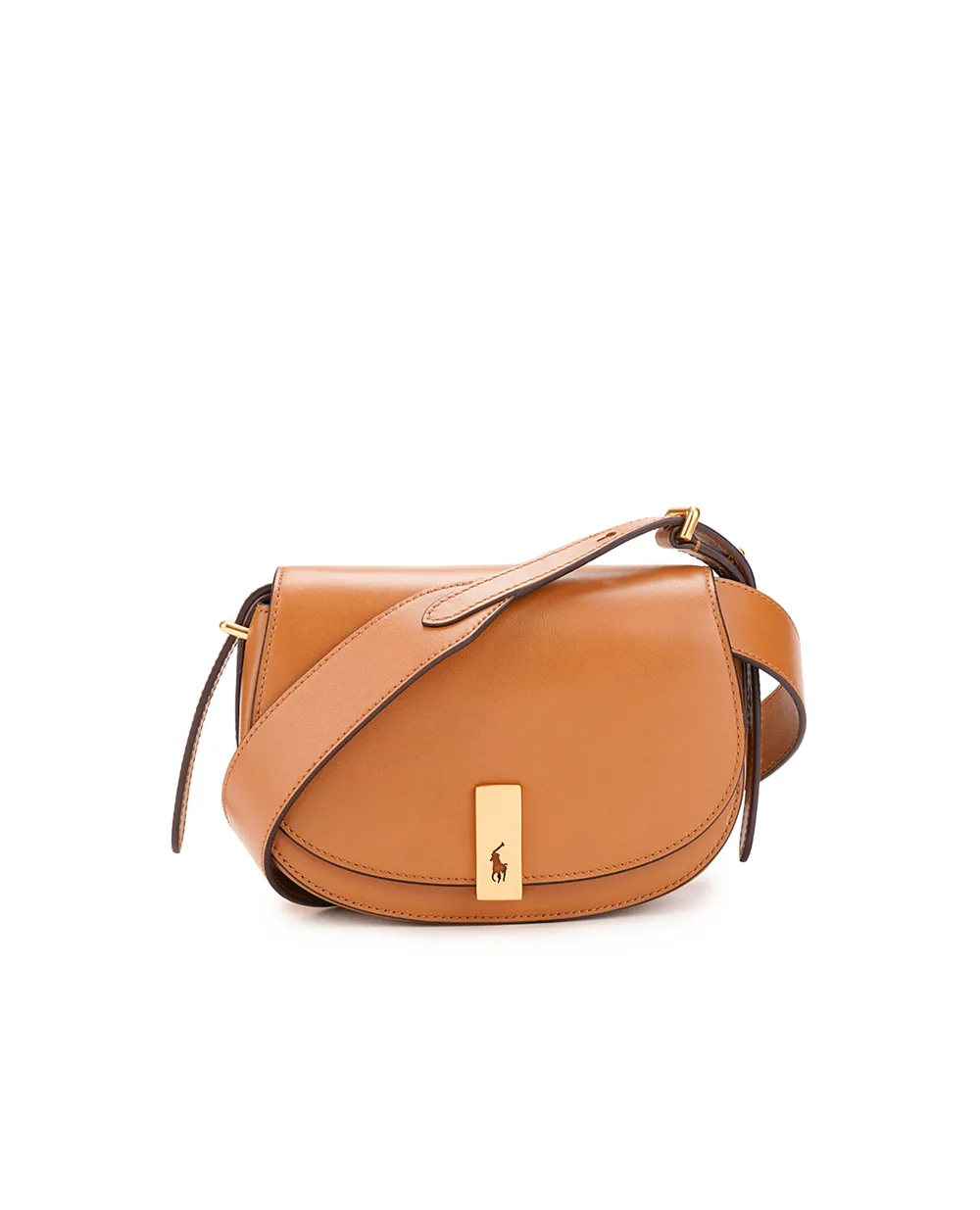 Шкіряна сумка Polo ID Saddle Crossbody Small Polo Ralph Lauren 428891391002, коричневий колір • Купити в інтернет-магазині Kameron