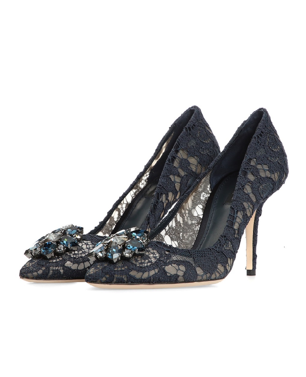 Мереживні човники Rainbow Lace Dolce&Gabbana CD0101-AL198, темно-синій колір • Купити в інтернет-магазині Kameron