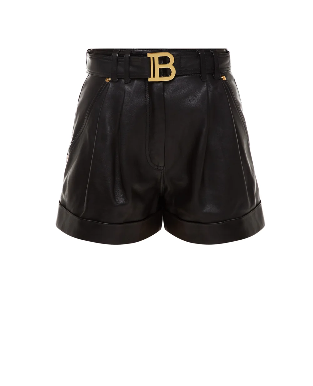 Кожаные шорты Balmain XF1QA010LB25, черный цвет • Купить в интернет-магазине Kameron