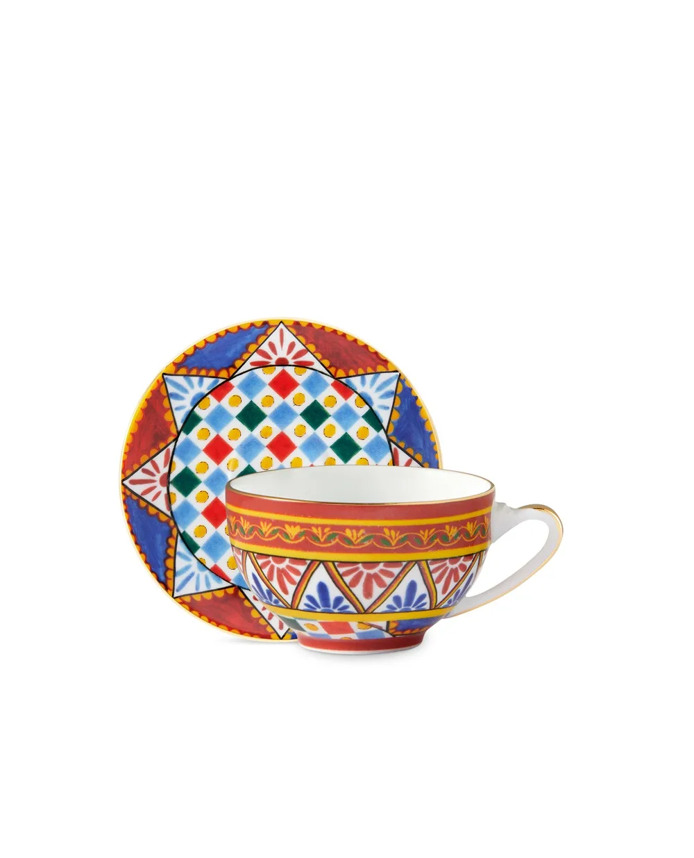 Чайная чашка с блюдцем из фарфора Dolce&Gabbana TC0102-TCA24, разноцветный цвет • Купить в интернет-магазине Kameron