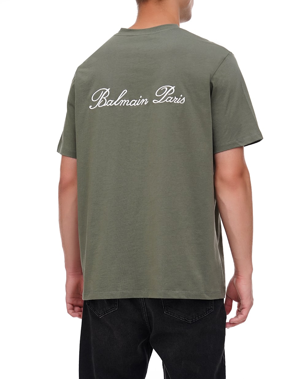 Футболка Balmain DH1EG010BC68, хакі колір • Купити в інтернет-магазині Kameron