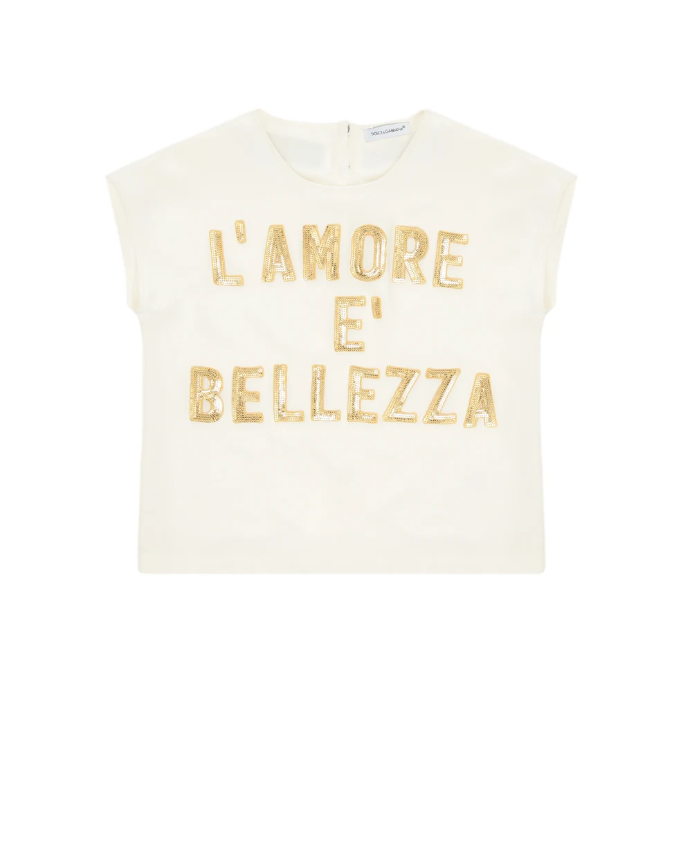 Дитячий шовковий топ Dolce&Gabbana Kids L54S03-G7RZG-S, білий колір • Купити в інтернет-магазині Kameron