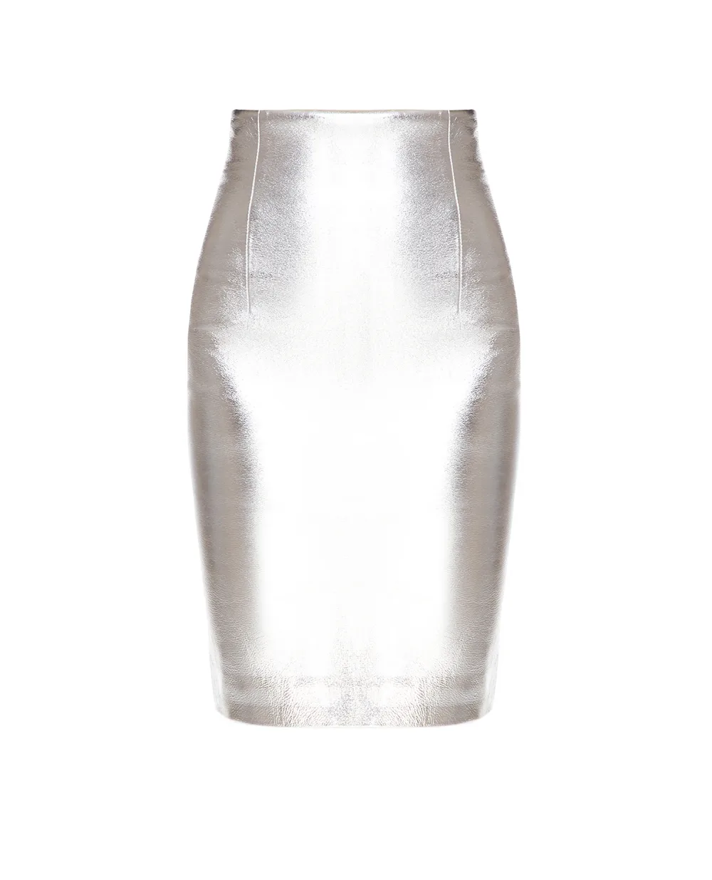 Кожаная юбка Balmain WF0LC000L181, серебряный цвет • Купить в интернет-магазине Kameron