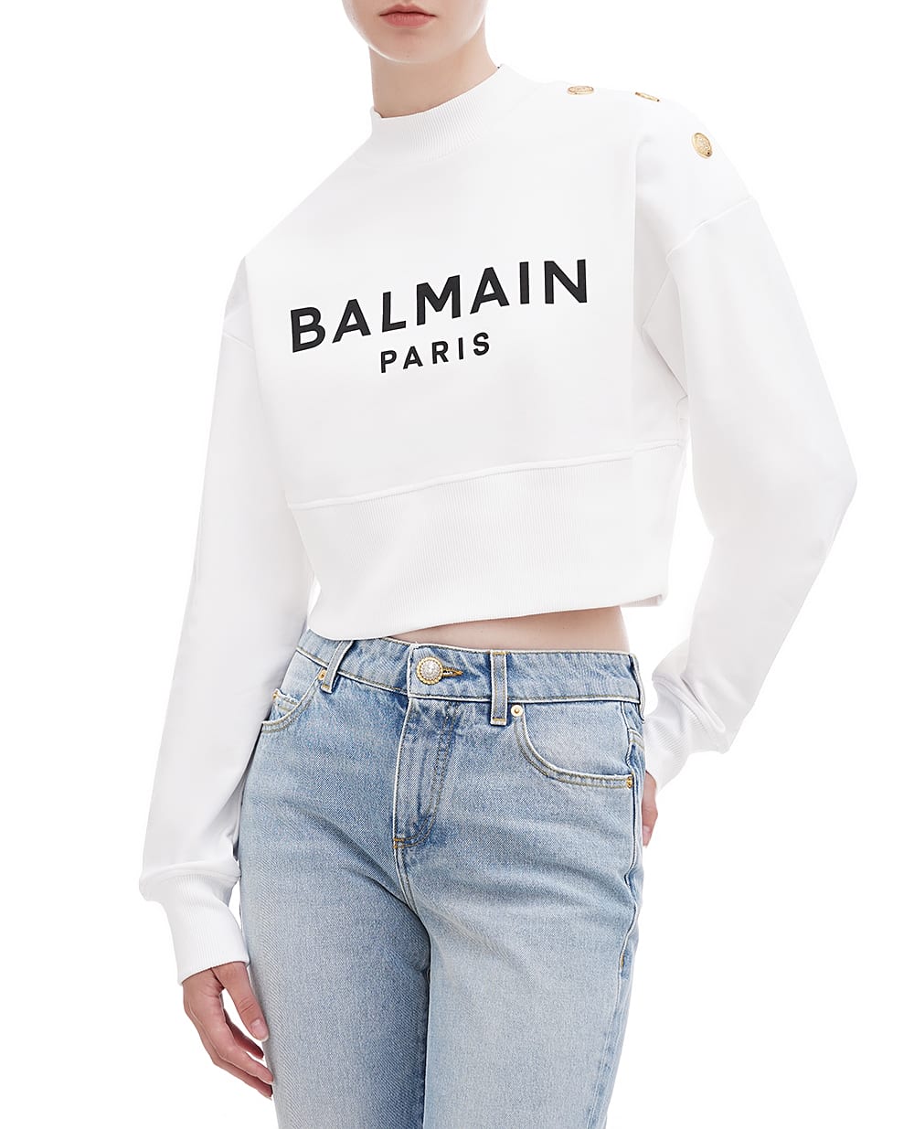 Світшот Balmain DF1JO040BB02, білий колір • Купити в інтернет-магазині Kameron