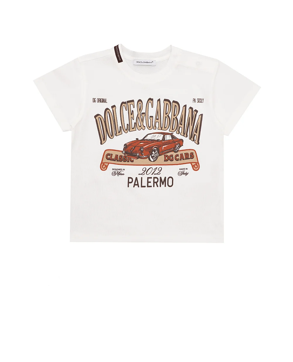 Детская футболка Dolce&Gabbana Kids L1JTEY-G7NYA, белый цвет • Купить в интернет-магазине Kameron