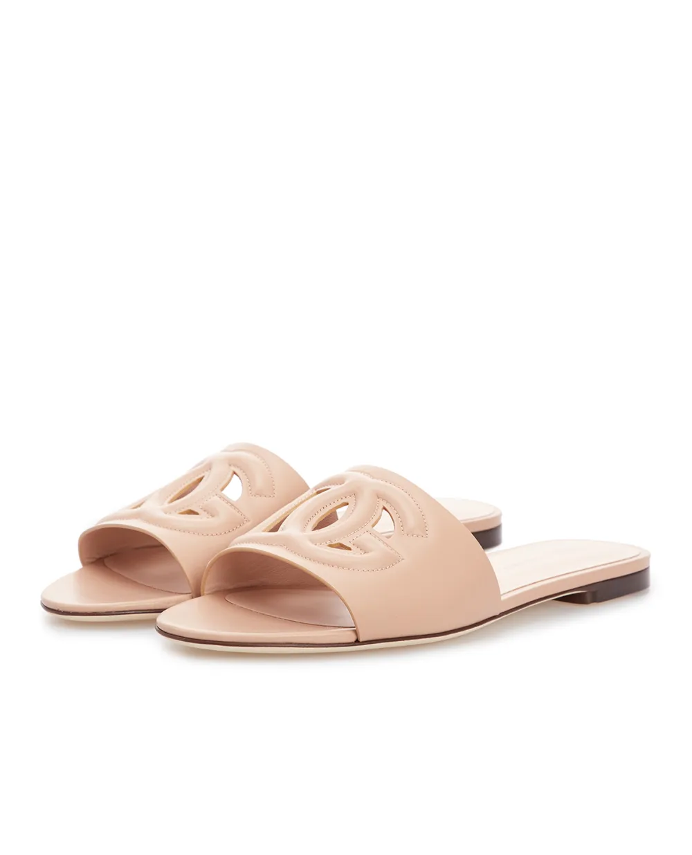 Кожаные мюли Dolce&Gabbana CQ0436-AY329, пудровый цвет • Купить в интернет-магазине Kameron