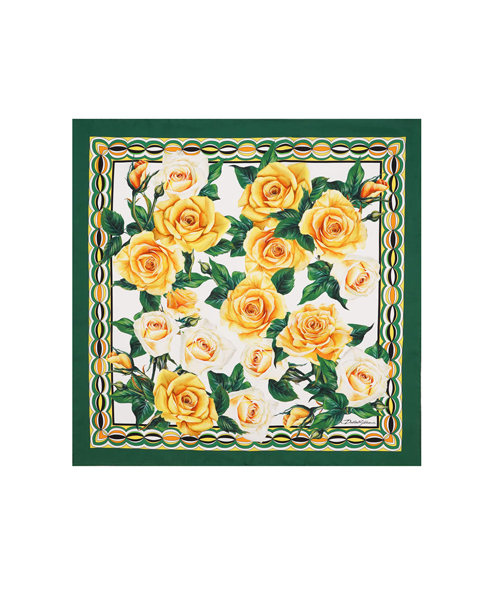 Шовкова хустина Dolce&Gabbana FN092R-GDB4Q, зелений колір • Купити в інтернет-магазині Kameron