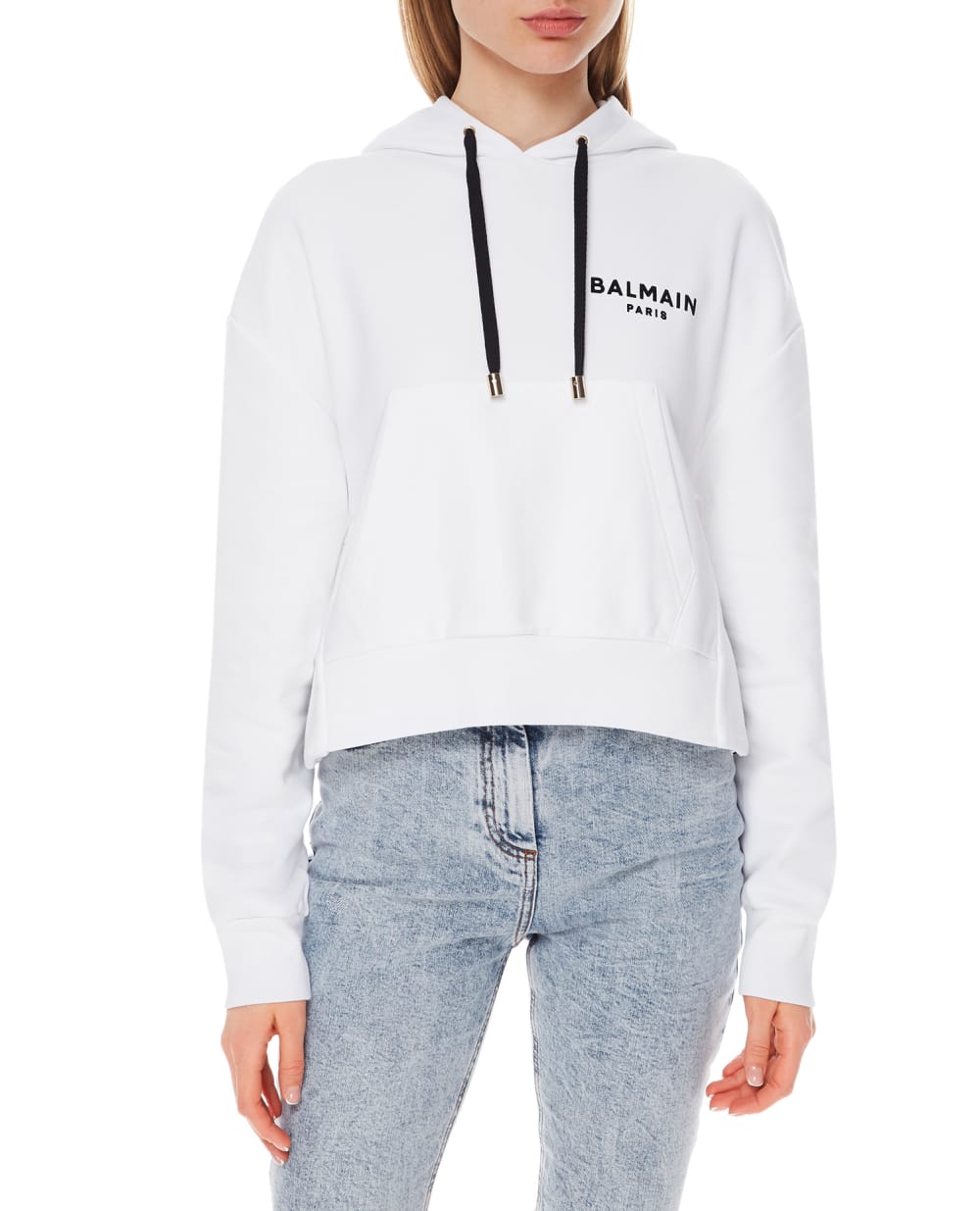 Худи Balmain VF13792B015, белый цвет • Купить в интернет-магазине Kameron