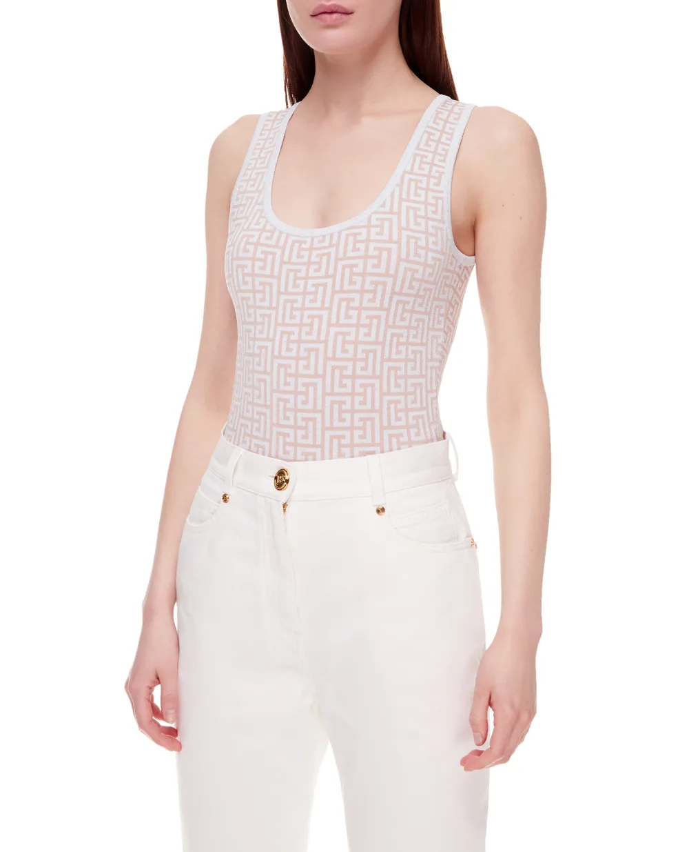 Боди Balmain XF1BA015KB06, бежевый цвет • Купить в интернет-магазине Kameron