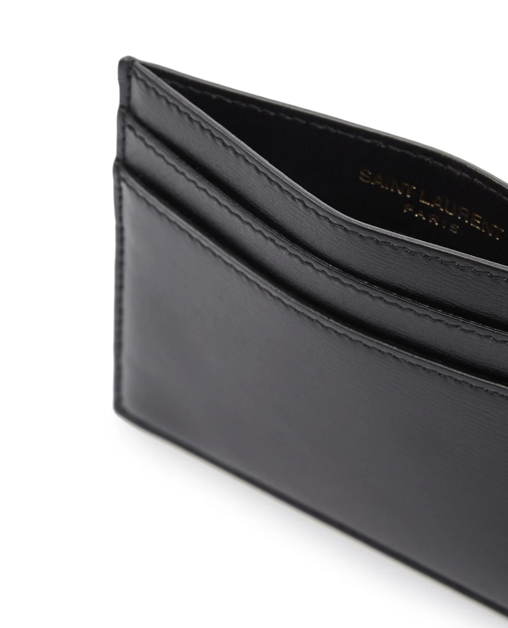 Кожаная визитница Saint Laurent 607603-02G0W, черный цвет • Купить в интернет-магазине Kameron