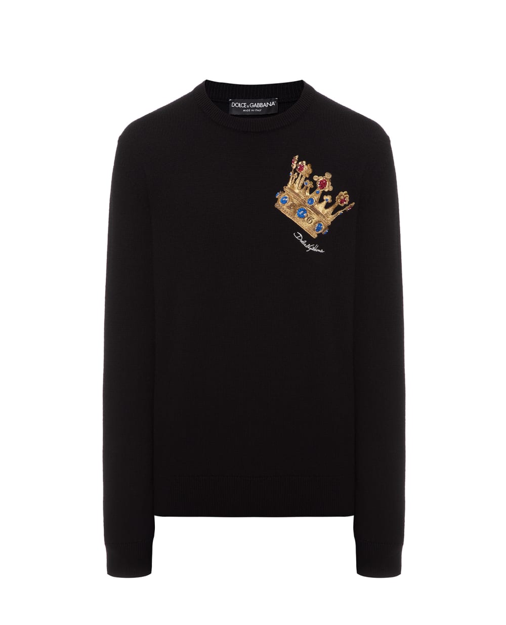 Шерстяной джемпер Dolce&Gabbana GX430Z-JAVMG, черный цвет • Купить в интернет-магазине Kameron
