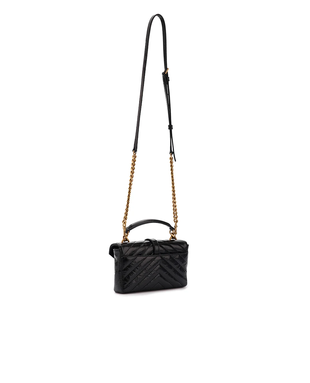 Кожаная сумка College Mini Saint Laurent 779430-DZH07, черный цвет • Купить в интернет-магазине Kameron