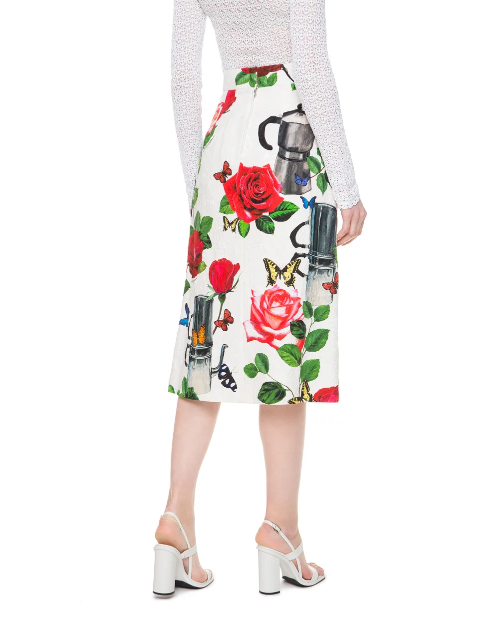 Жаккардовая юбка Dolce&Gabbana F4A8KT-HSMP3, белый цвет • Купить в интернет-магазине Kameron