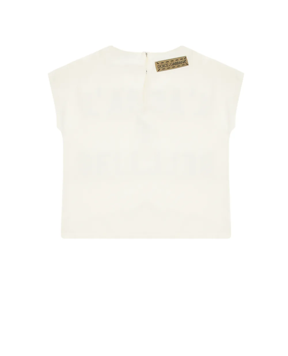 Дитячий шовковий топ Dolce&Gabbana Kids L54S03-G7RZG-S, білий колір • Купити в інтернет-магазині Kameron