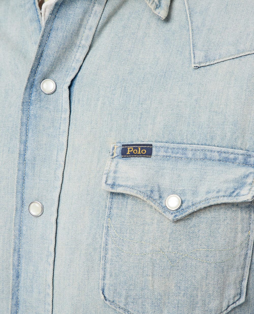 Джинсовая рубашка Polo Ralph Lauren 710689372001, голубой цвет • Купить в интернет-магазине Kameron