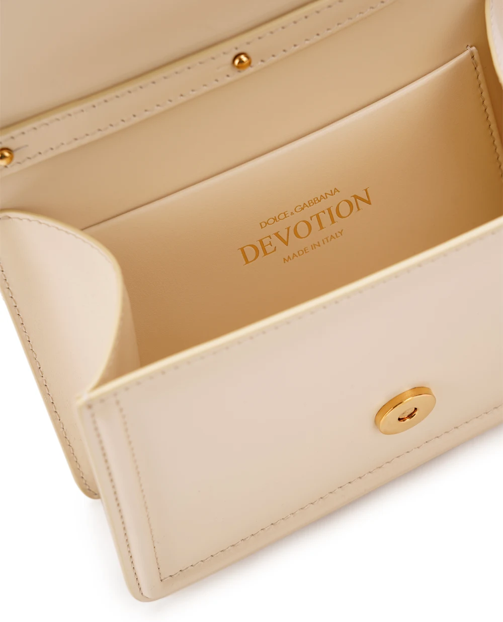 Шкіряна сумка Devotion Small Dolce&Gabbana BB6711-AV893, айворі колір • Купити в інтернет-магазині Kameron