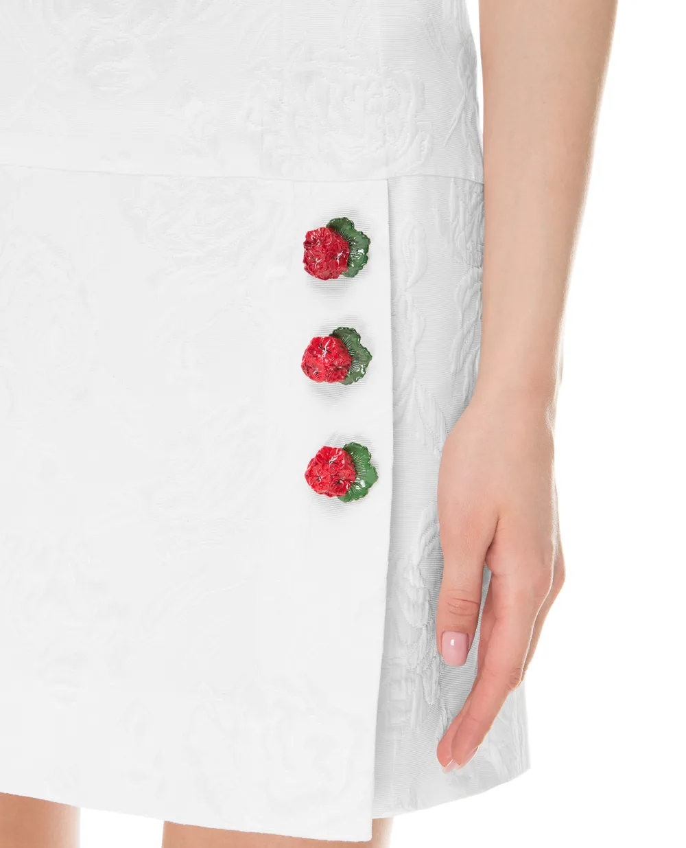 Жаккардовая юбка Dolce&Gabbana F4A8DT-FJMO4, белый цвет • Купить в интернет-магазине Kameron