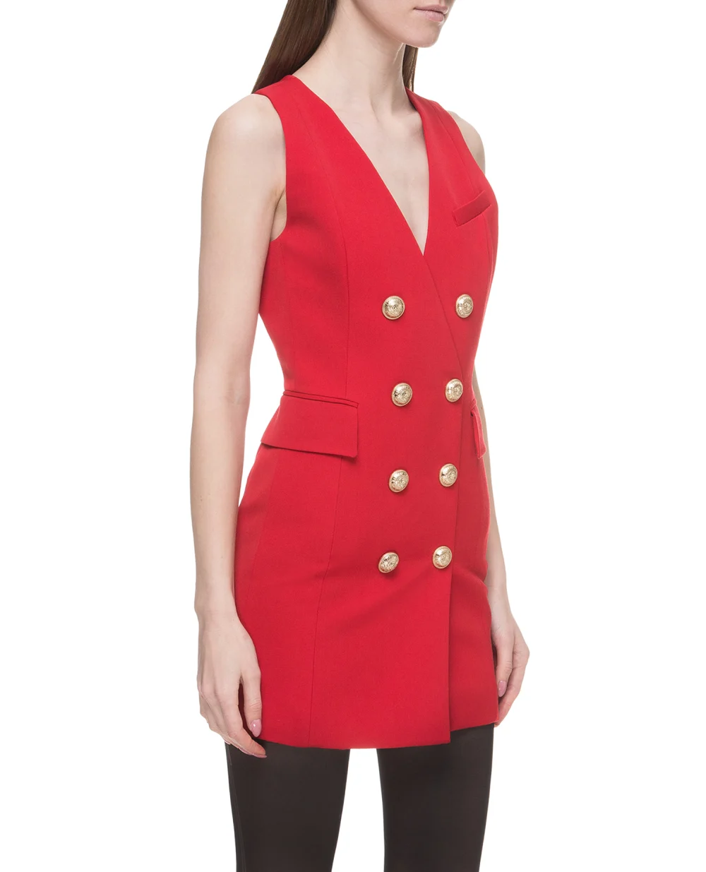 Шерстяное платье Balmain SF16144W034-S, красный цвет • Купить в интернет-магазине Kameron