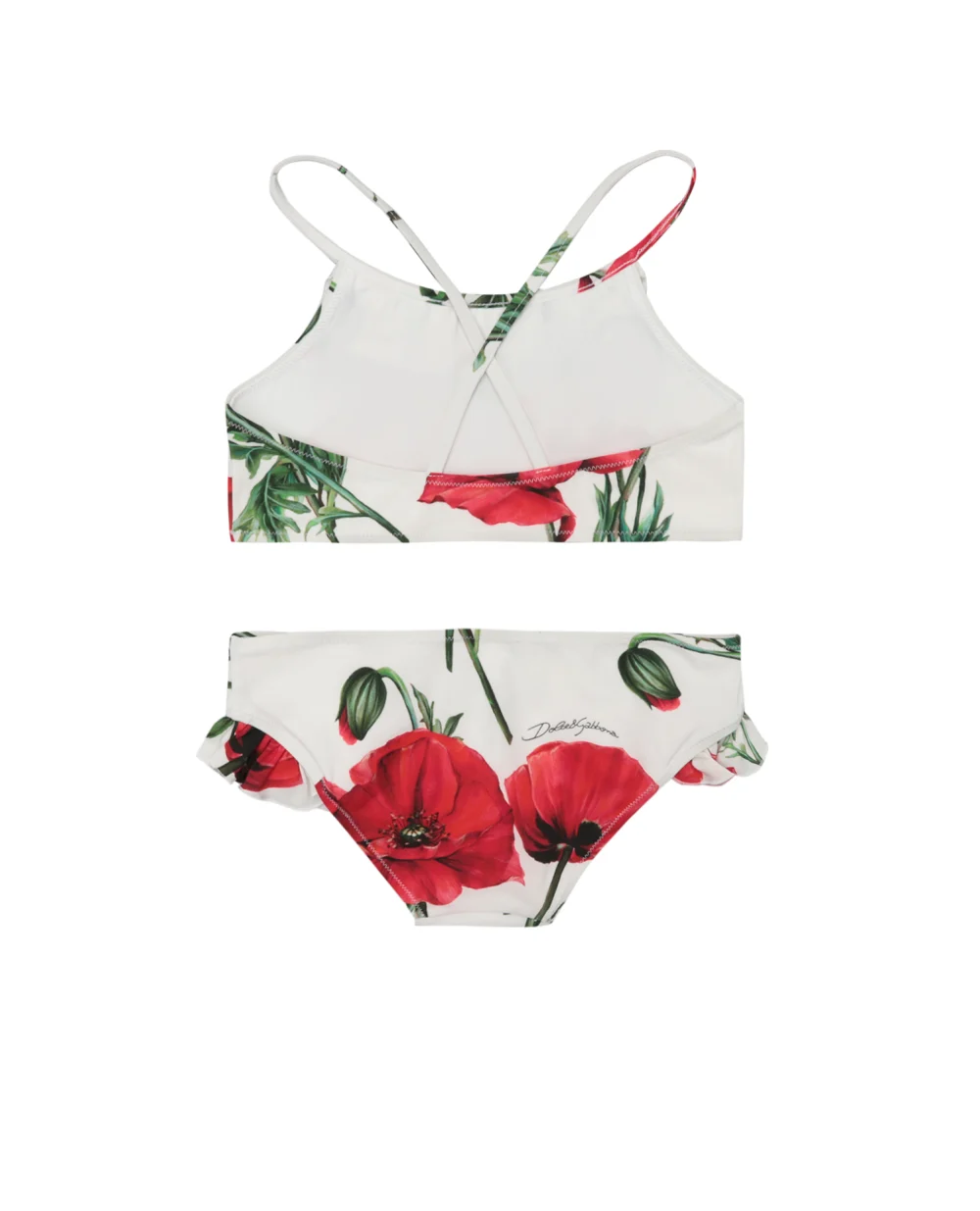 Детский купальник Dolce&Gabbana Kids L5J833-FSG5U-S, белый цвет • Купить в интернет-магазине Kameron