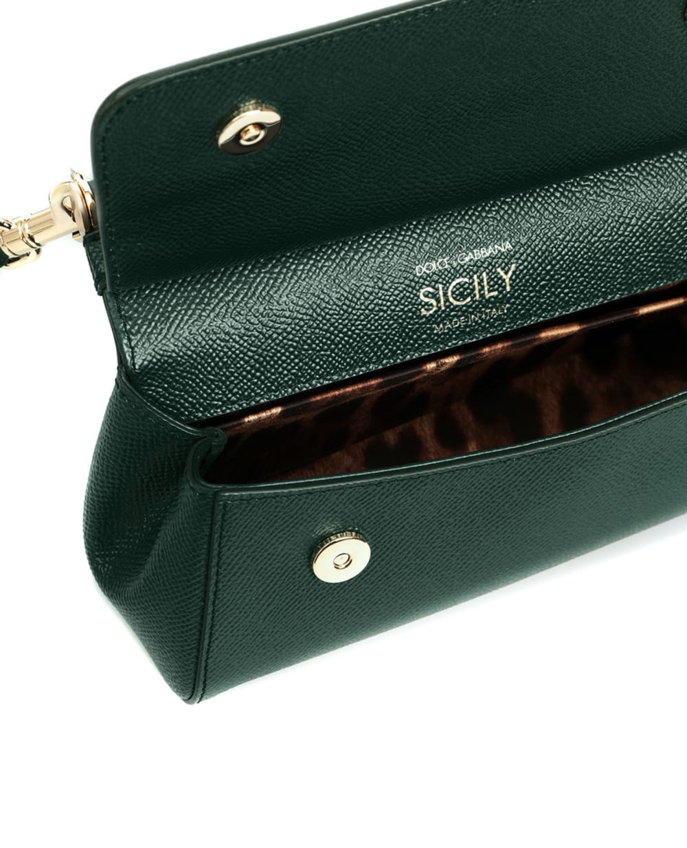 Кожаная сумка Sicily Small Dolce&Gabbana BB7116-A1001, зеленый цвет • Купить в интернет-магазине Kameron