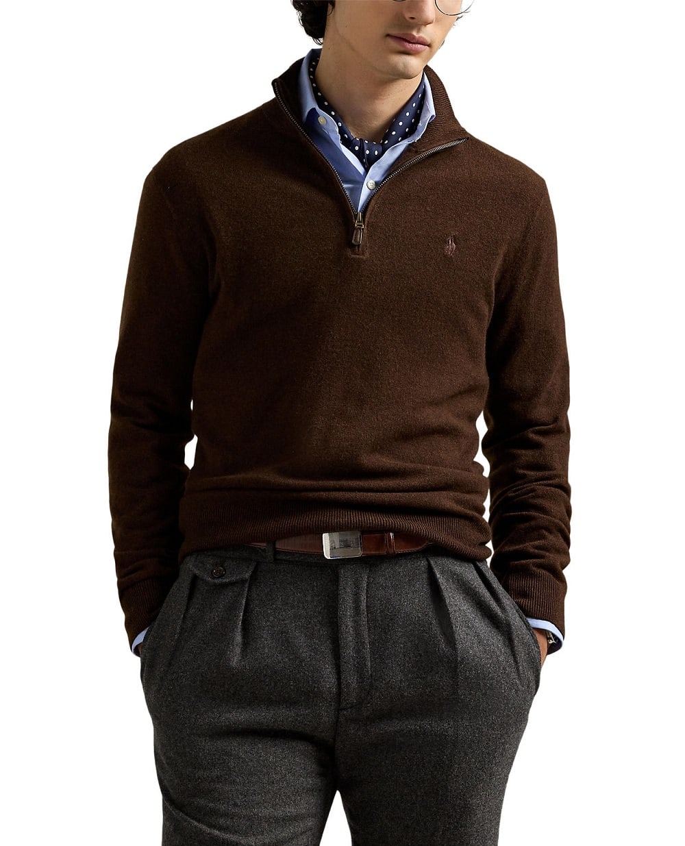 Свитер из шерсти Polo Ralph Lauren 710876756022, коричневый цвет • Купить в интернет-магазине Kameron