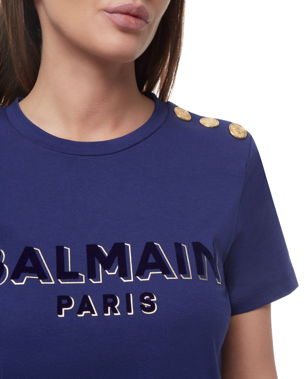 Футболка Balmain AF1EF005BC07, синий цвет • Купить в интернет-магазине Kameron