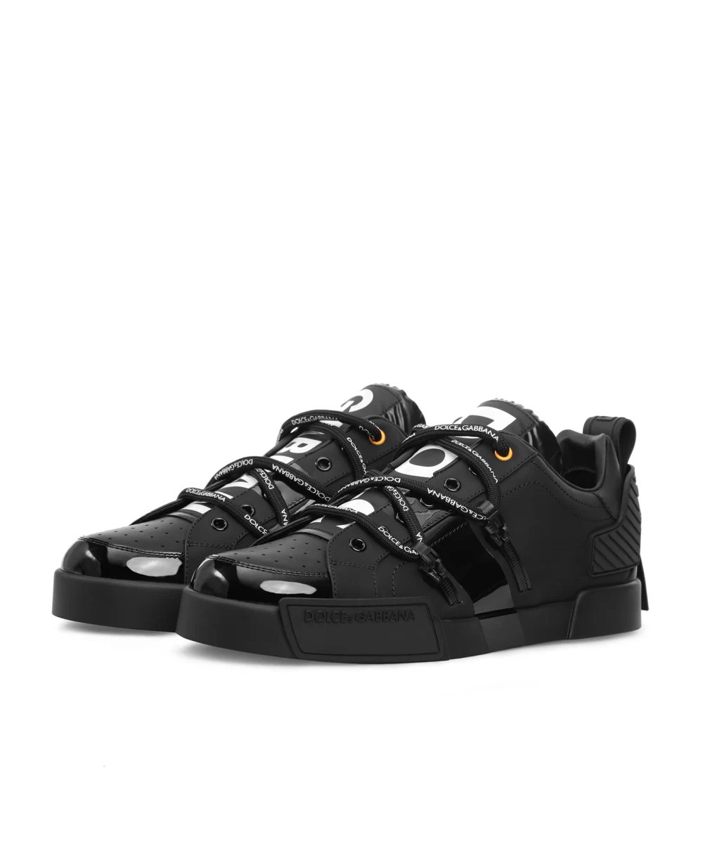 Кожаные сникеры Portofino Dolce&Gabbana CS1783-AJ986, черный цвет • Купить в интернет-магазине Kameron