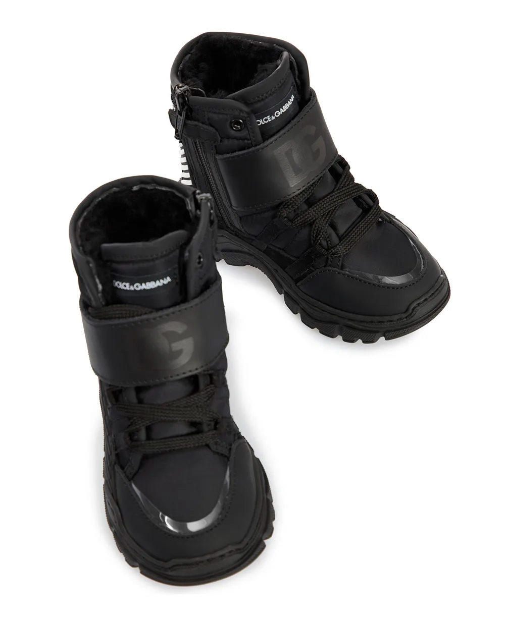 Детские хайтопы Dolce&Gabbana Kids DA0984-AO555-M, черный цвет • Купить в интернет-магазине Kameron