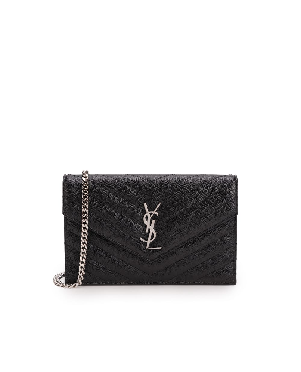 Шкіряна сумка Cassandre Chain Wallet Saint Laurent 742920-BOW02, чорний колір • Купити в інтернет-магазині Kameron