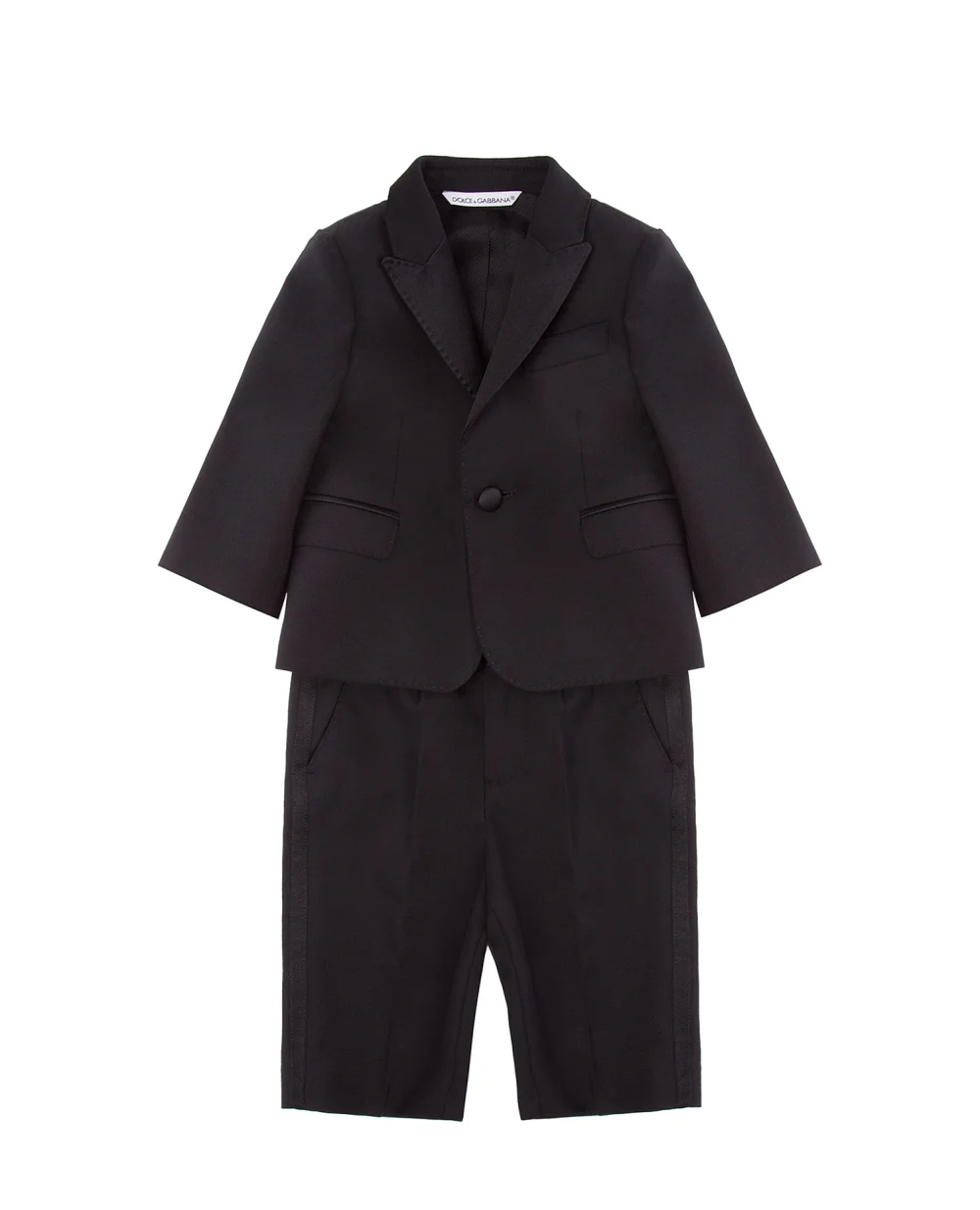 Детский шерстяной костюм (пиджак, брюки) Dolce&Gabbana Kids L11U49-FUBBG, черный цвет • Купить в интернет-магазине Kameron