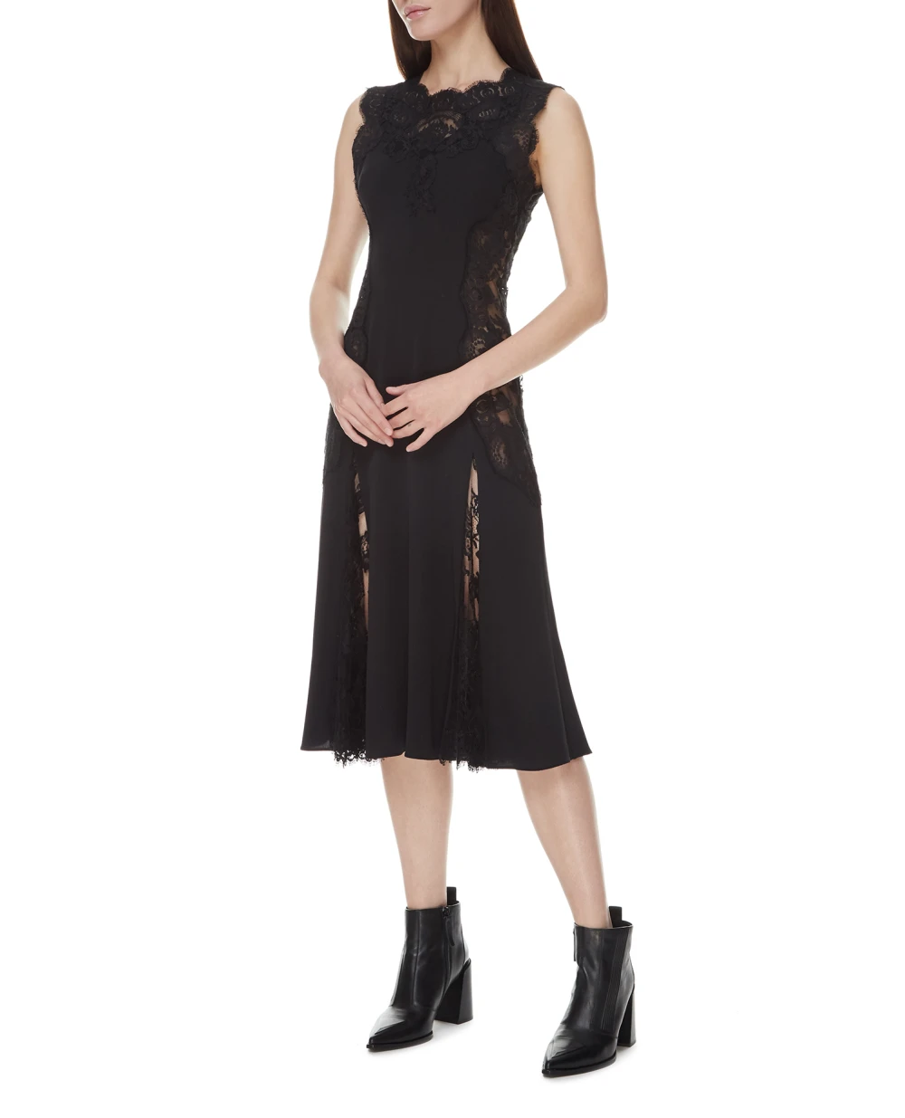 Шелковое платье Dolce&Gabbana F6R2FT-FUADB, черный цвет • Купить в интернет-магазине Kameron