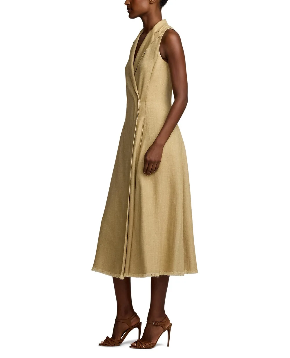 Сукня Ralph Lauren Collection 290966329001, бежевий колір • Купити в інтернет-магазині Kameron