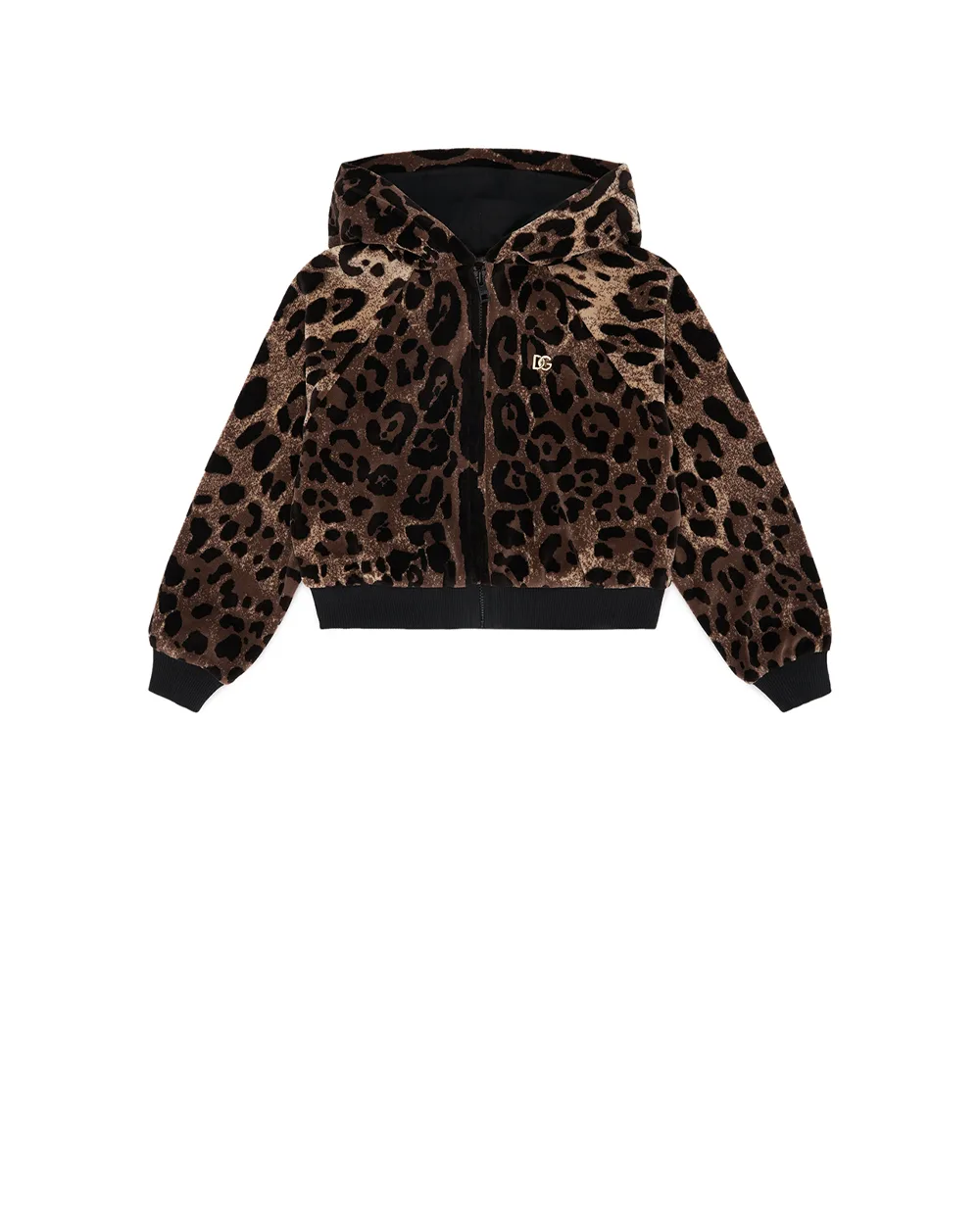 Дитяча толстовка з леопардовим принтом (костюм) Dolce&Gabbana Kids L5JWBB-FJ7D5-B, коричневий колір • Купити в інтернет-магазині Kameron