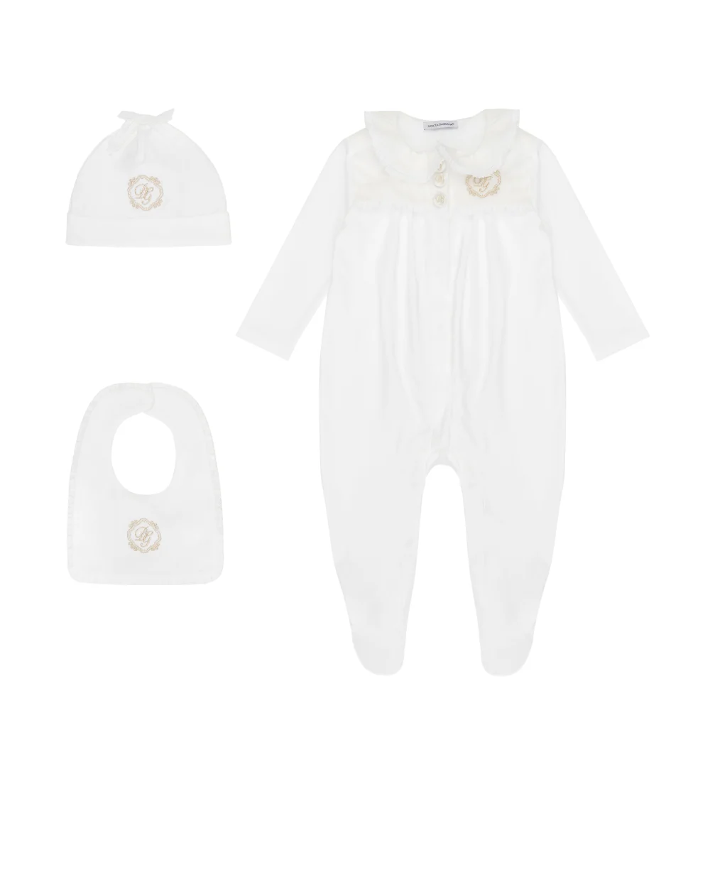 Подарунковий комплект для новонародженого Dolce&Gabbana Kids L2JO4G-G7PFO, білий колір • Купити в інтернет-магазині Kameron