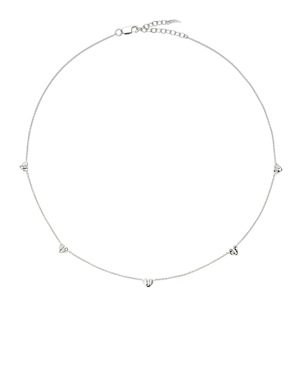 Намисто-чокер з підвісками у формі серця Missoma VAL-S-N11-NS, срібний колір • Купити в інтернет-магазині Kameron