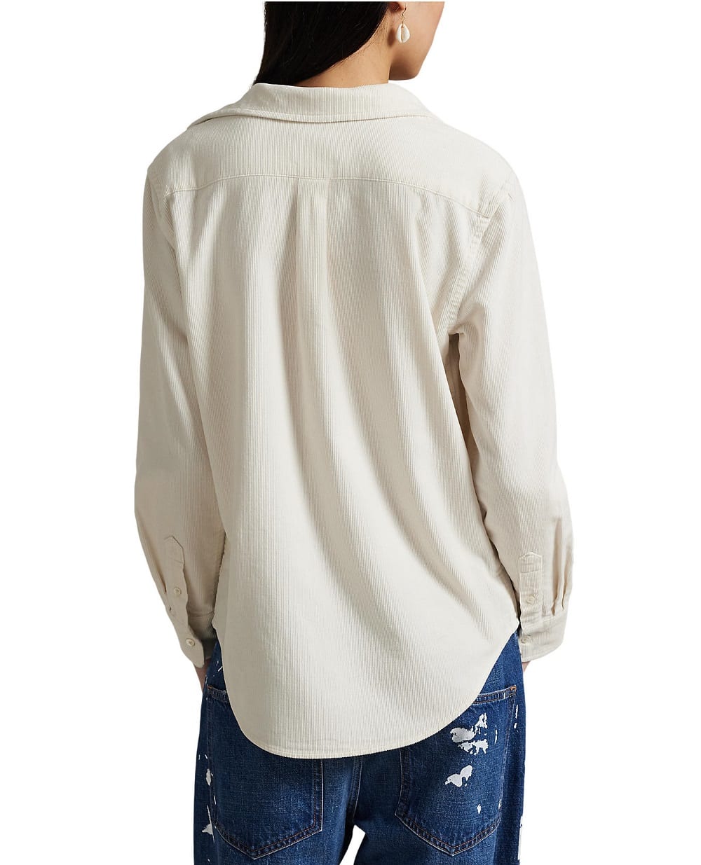 Сорочка вельветова Polo Ralph Lauren 211A93203002, білий колір • Купити в інтернет-магазині Kameron