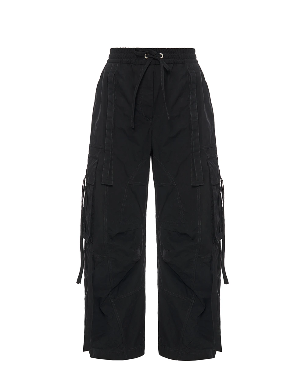 Брюки карго вощеного фая Dolce&Gabbana FTDEHT-HUMS8, черный цвет • Купить в интернет-магазине Kameron
