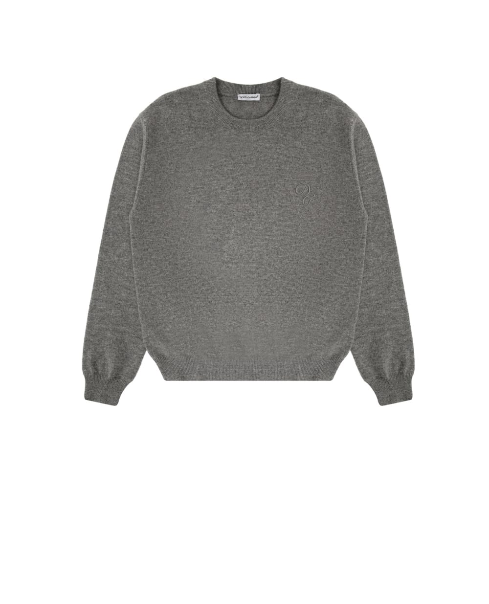 Детский кашемировый джемпер Dolce&Gabbana Kids L4KW22-JAW00-B, серый цвет • Купить в интернет-магазине Kameron