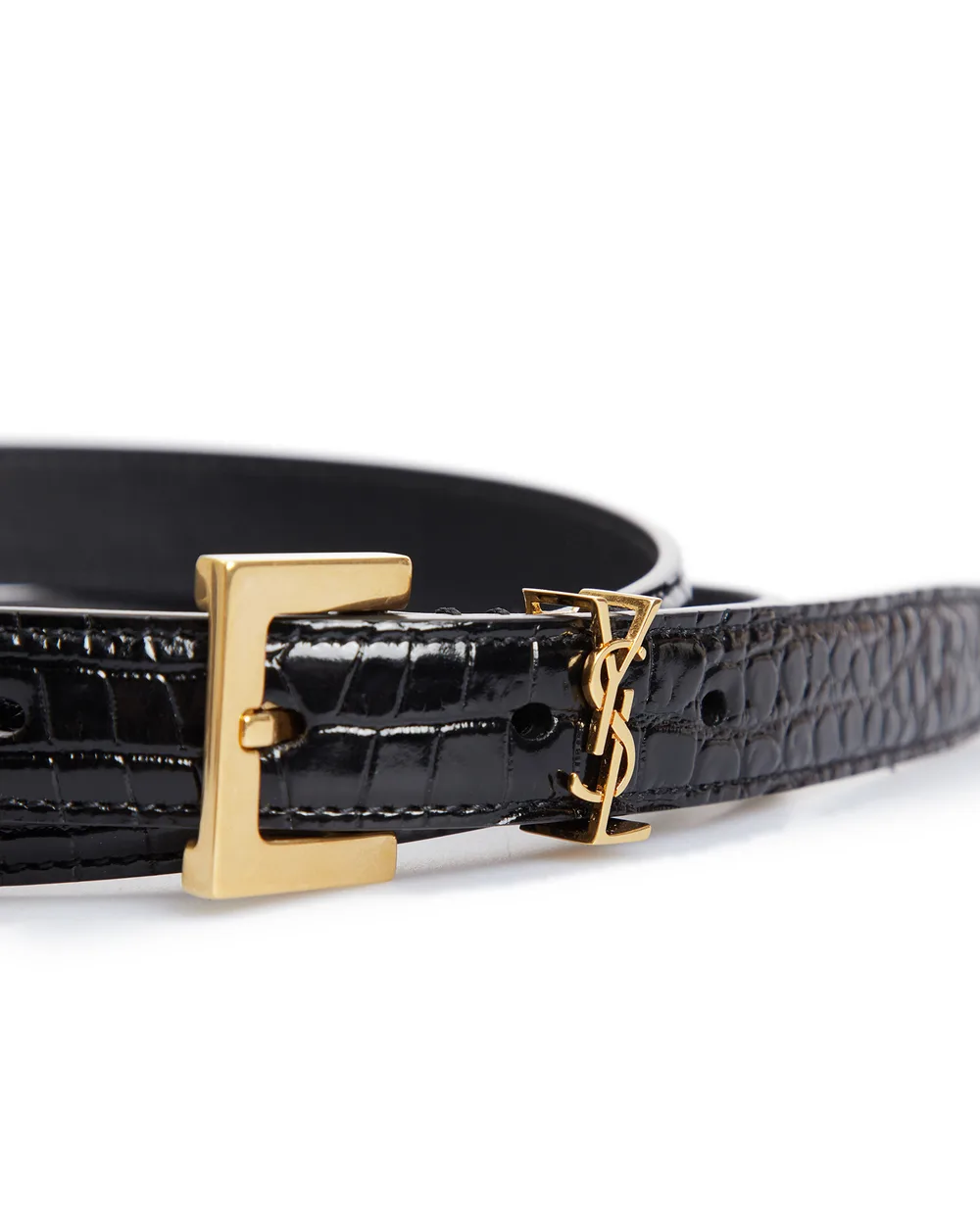 Кожаный ремень Saint Laurent 554465-DND0J, черный цвет • Купить в интернет-магазине Kameron