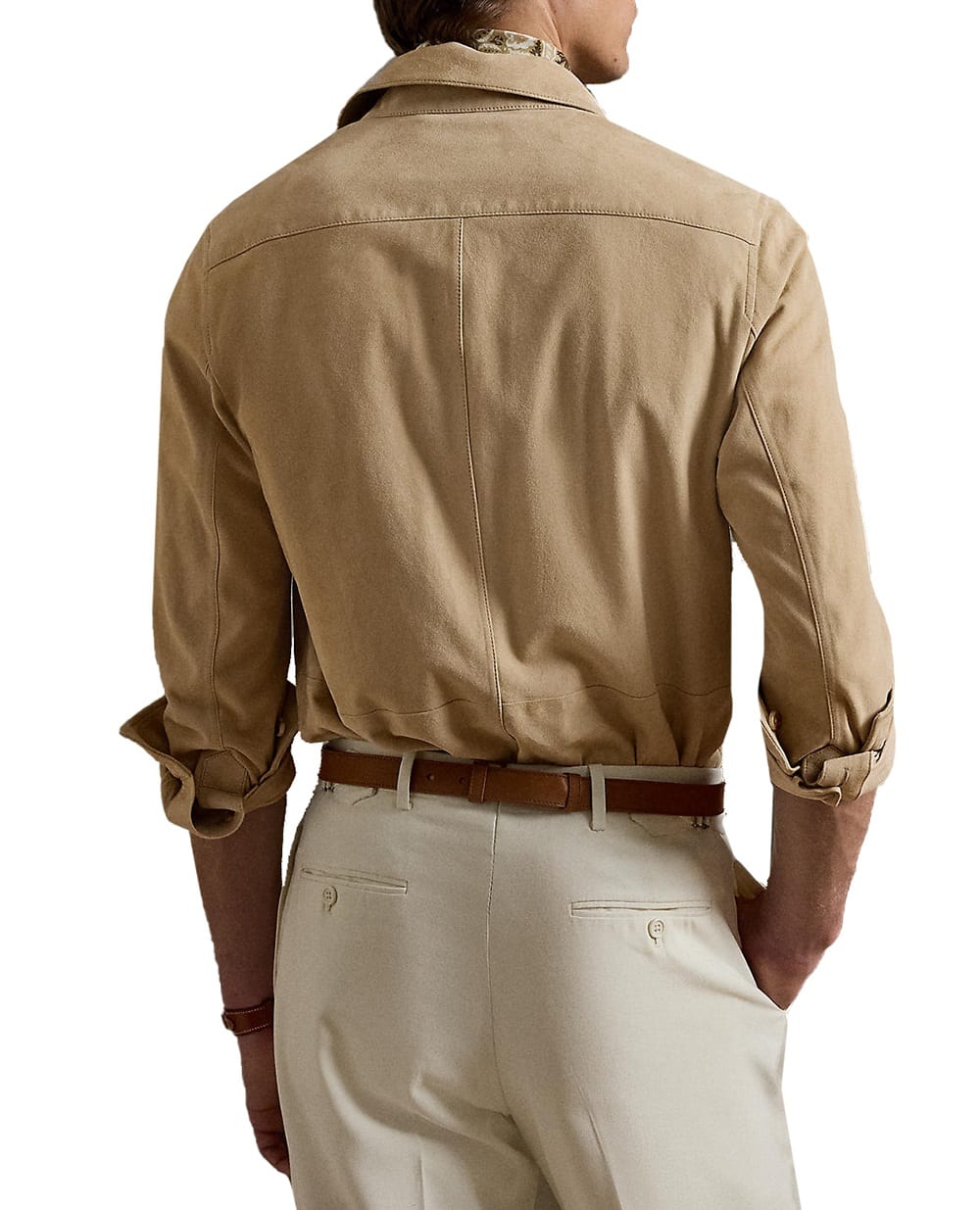 Замшевая рубашка Ralph Lauren Purple Label 790654923034, бежевый цвет • Купить в интернет-магазине Kameron