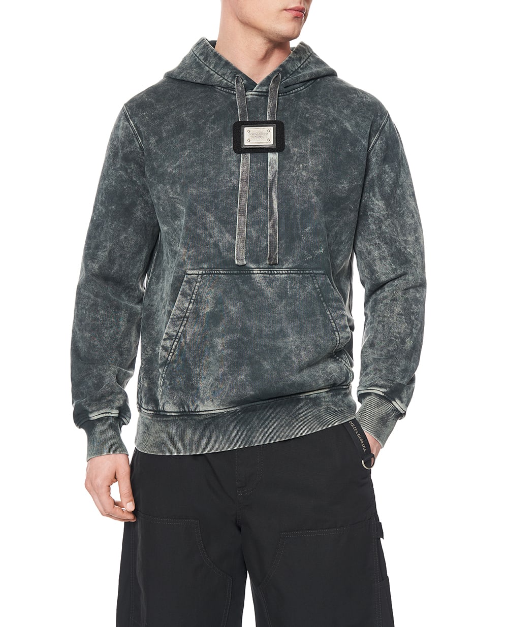 Худі з принтом логотипу Dolce&Gabbana G9BGPT-G7POJ, сірий колір • Купити в інтернет-магазині Kameron