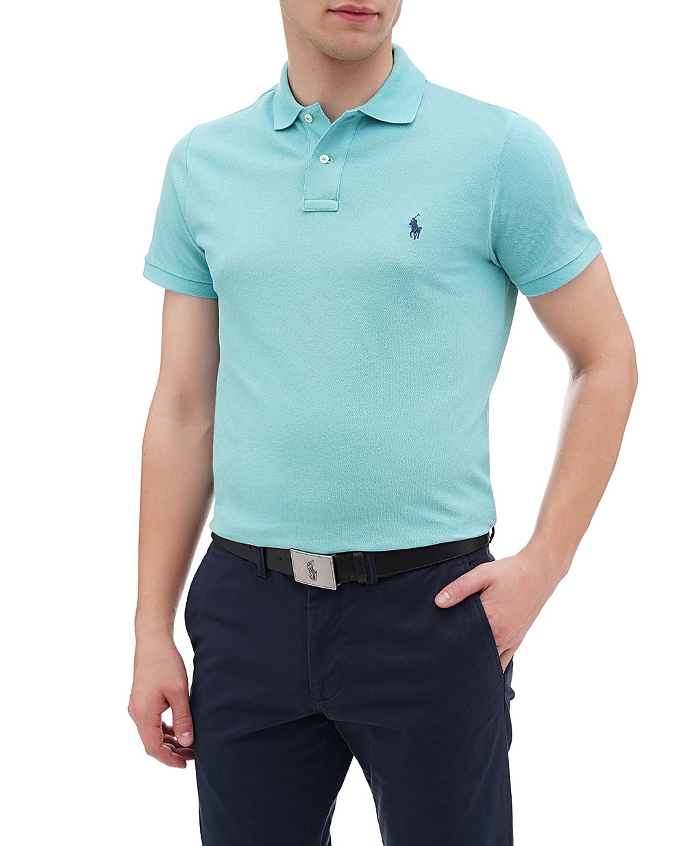 Поло Mesh Polo Ralph Lauren 710680784407, бирюзовый цвет • Купить в интернет-магазине Kameron