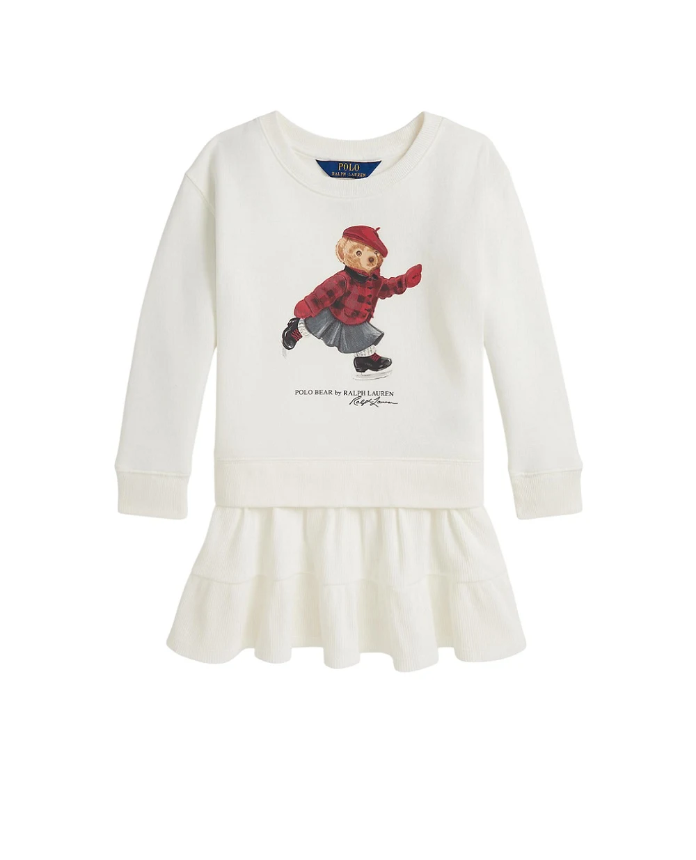 Дитяча сукня флісова Polo Bear Polo Ralph Lauren Kids 312981086001, кремовий колір • Купити в інтернет-магазині Kameron