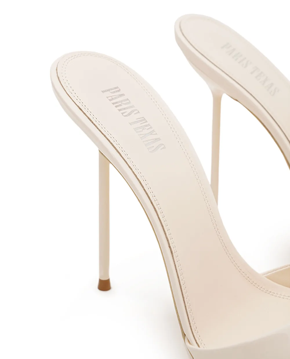 Мюлі Lidia з лакованої шкіри Paris Texas PX836-XVN01, кремовий колір • Купити в інтернет-магазині Kameron