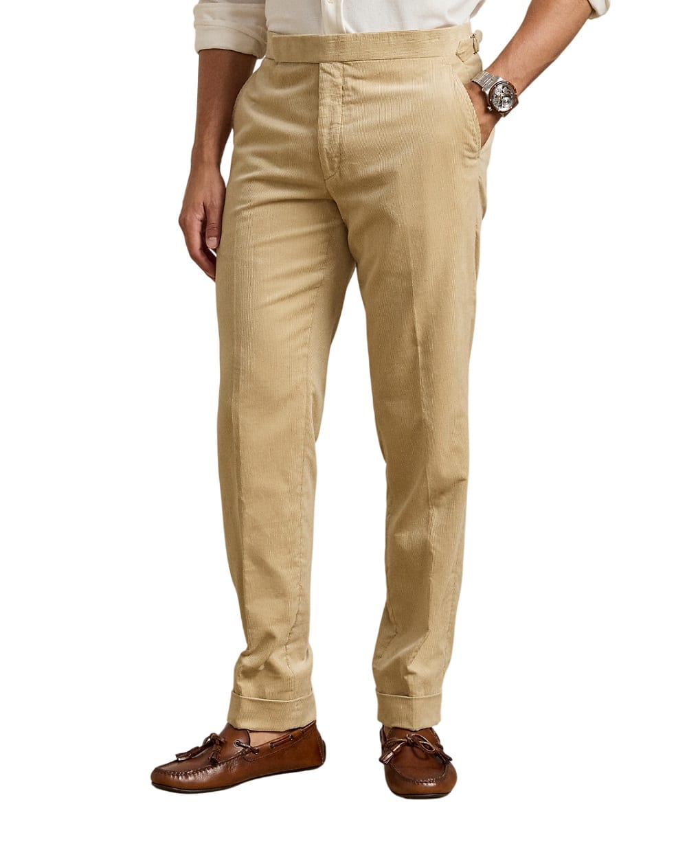 Вельветовые брюки Ralph Lauren Purple Label 798P06921002, бежевый цвет • Купить в интернет-магазине Kameron